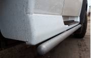 Подножки-защиты порогов УАЗ Профи 2-х дверная, труба ф51, сферические заглушки