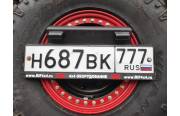 Бампер РИФ силовой задний Toyota Hilux 2015+ с квадратом под фаркоп, 2-мя калитками, подсветкой номера