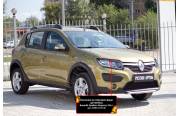 Накладки на передние фары (реснички) Renault Sandero Stepway 2014-2017 (II дорестайлинг)