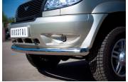 Защита переднего бампера D76 (дуга)  на УАЗ Патриот до 2014г.