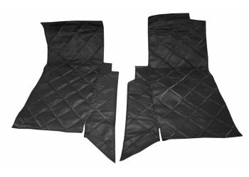 Коврики под сиденье УАЗ 452 (2 предмет) (винил/кожа, поролон, ватин, стеганый ромб), черный