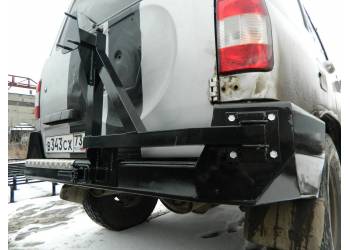 Бампер задний на УАЗ Патриот 2015 Рысь с калиткой под запаску