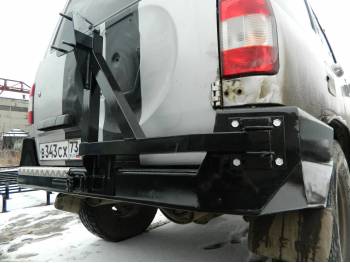 Бампер задний на УАЗ Патриот 2015 Рысь с калиткой под запаску